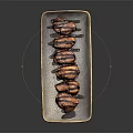 Juicy Grilled Chicken Wings with Sweet Glaze Sauce on Rectangular Ceramic Platter