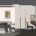 Bright Kids Room Interior Design With Bed Round Rug Desk Chair Chandelier And Wall Art