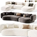Modern Multiplayer Curved Sofa Collection 3d model