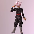 Detailed Anime Doll With Pink Hair Black Clothing Red Belt Hand Gesture And Outstretched Hand