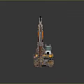 Orange Crawler Excavator Game Movie Character With Mechanical Arm And Cab