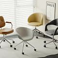 Modern Leather Office Chairs in Multiple Colors with Wheels and Contemporary Design