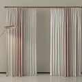 Soft Velvet Curtains With White Blush Layers And Golden Rod In Modern Room