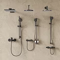 Modern Black Wall Mounted Shower Heads With Fixed And Handheld Designs