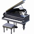 Black Royal Beethoven Grand Piano Musical Instrument With Classic Design And Piano Bench