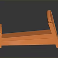 Orange Children's Bed Frame With Simple Headboard And Footboard 3D Rendering Design