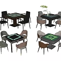 Modern Mahjong Table and Chair Mahjong Table Chess and Card Table 3d model