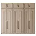 Modern Wardrobe Design With Multiple Panel Doors Sleek Lines And Metal Handles 3d model