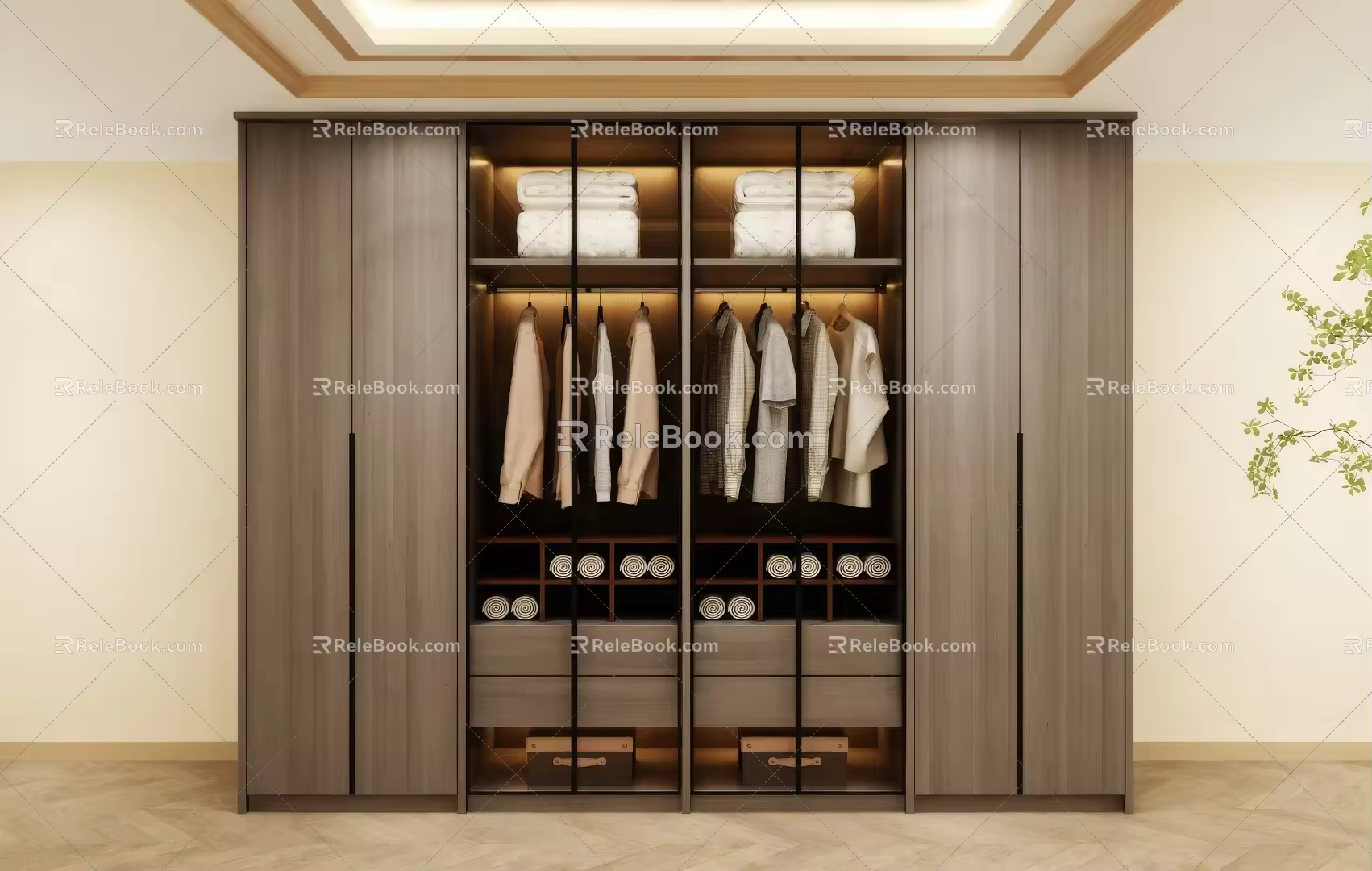 Wardrobe Design Wardrobe Effect Diagram Wardrobe Coat Cabinet Design Coat Cabinet 3d model