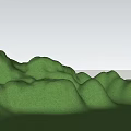 Park Landscape With Rolling Green Hills Lush Grassland And Cloudy Sky