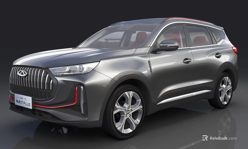 Modern Silver SUV With Sleek Exterior Front Grille Red Accents And Alloy Wheels 3d model 