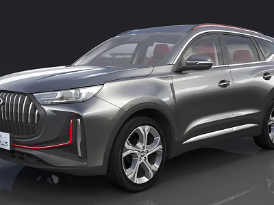 Modern Silver SUV With Sleek Exterior Front Grille Red Accents And Alloy Wheels 3d model