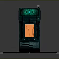 Green Electronic Appliance With Illuminated Panel Grille Design And Platform Base Structure