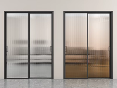 Modern swing door glass door kitchen door 3d model