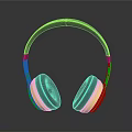 Stylish Over Ear Headphones Featuring Black Headband Red And Yellow Reflective Earcups