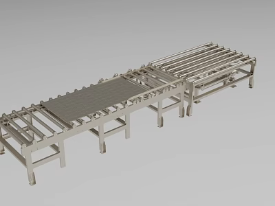 Industrial Roller Conveyor Equipment With Metal Frame And Material Handling Platform 3d model