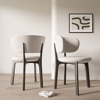 Dining Chair Single Chair Hanging Picture 3d model