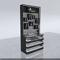 Modern Black Frame Glass Display Shelf With Multi Tiered Shelves For Watches And Small Items 3d model