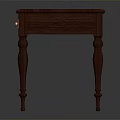Traditional Dark Wood Desk With Light Blue Top Three Golden Knob Drawers And Classic Legs