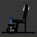 Black Fitness Exercise Bench With White Towel Black Dumbbells And Blue Water Bottle