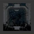 Industrial Cubic Scene Component With Blue Gray Textured Panels And Symmetric Frames