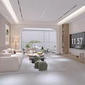 Bright Modern Minimalist Open Living And Dining Room With Warm Cozy Neutral Home Interior Design
