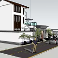 Modern Detached Villa With Glass Railing Balcony Leisure Area Double Garage And Greenery