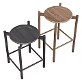 Modern Side Tables With Round Wooden And Metal Tabletops And Slim Legs
