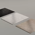 Square Rugs with Black White and Brown Textured Design for Home Decor 3d model