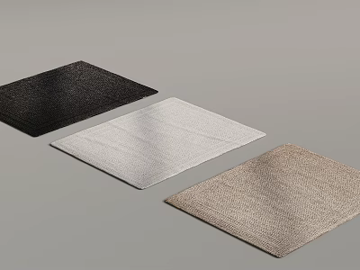Square Rugs with Black White and Brown Textured Design for Home Decor 3d model