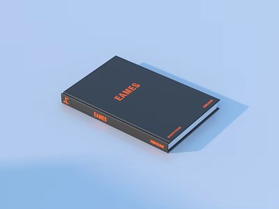 Black Cover Book With Orange GAMES Text And Spine Design On Light Blue Background 3d model