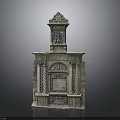 Classical Architectural Decorative Structure Featuring Carved Columns And Ornate Top Details