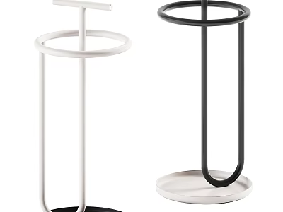 Modern White And Black Metal Kitchen Storage Holders With Minimalist Design 3d model