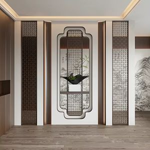 New Chinese Entrance Decorative Entrance 3d model