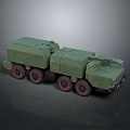 Green Military Tank With Six Wheeled Armored Vehicle Exterior Design