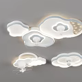 Cloud Shaped Ceiling Lights For Children's Room With Star Design And Soft Glow 3d model