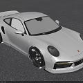 White Sports Car With Sleek Exterior Design Modern Front View And Black Alloy Wheels