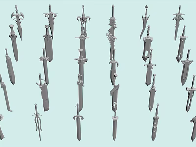 Modern Sword Dozens of Swords 3d model Modern Sword Dozens of Swords 3d model