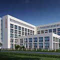 Modern White Multi Storey Hospital Building With Large Windows And Surrounding Greenery