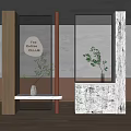 Modern partition porch cabinet partition 3d model