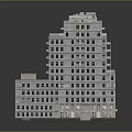 Multi Storey Urban Building Complex With Regular Window Rows And Adjacent Low Rise Structures
