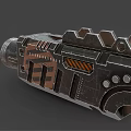 Futuristic Mechanical Device With Metal Structure And Green Glowing Lens Design