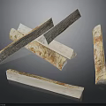 Plant Derived Light Colored Wooden Blocks With Textured Surfaces On Gray Background