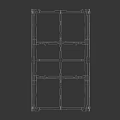 Gray Rectangular Metal Grid Frame Structure For Industrial Support Applications 3d model
