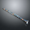 Sleek Black Clarinet With Metal Keys And Brown Accents For Daily Household Use