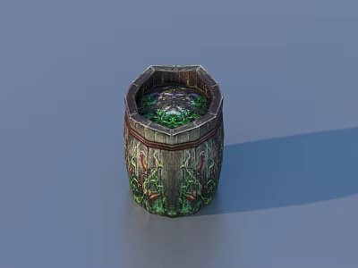 Decorative Household Pot With Intricate Green Brown Patterns For Home Decor 3d model