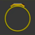 Classic Golden Ring With Rectangular Sparkling Gemstone Inlaid Design For Daily Wear