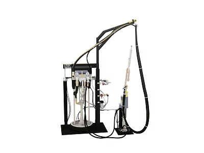 Advanced Industrial Liquid Mixing Equipment With Stand Control Panel And Hoses 3d model