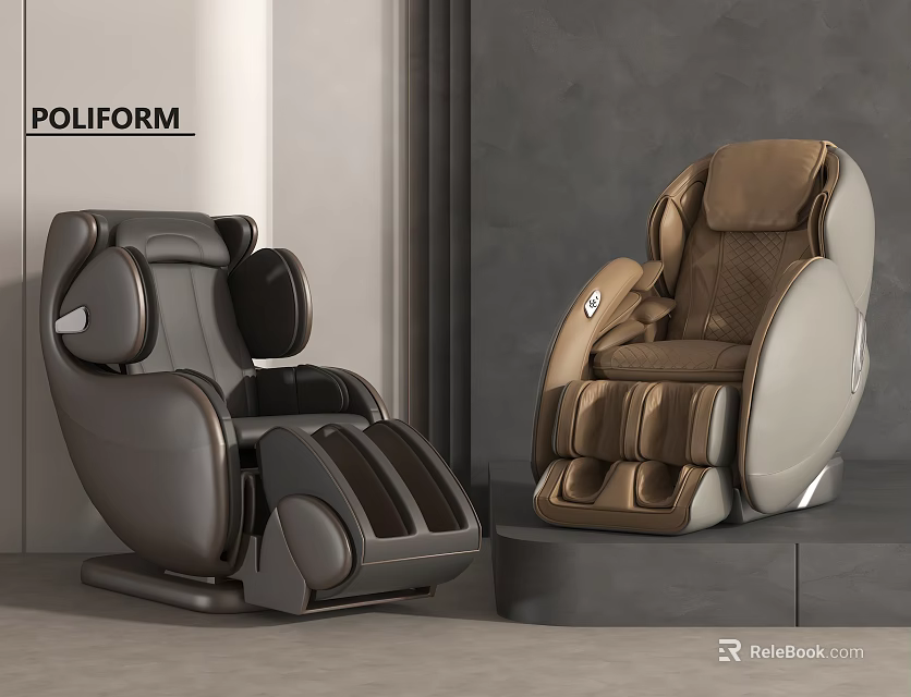 Poliform Modern Massage Chairs With Dual Color Leather Design And Contemporary Style 3d model 