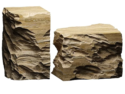 Unique Natural Rough Stone Wood Blocks For Landscape Decoration And Indoor Art Display Purposes 3d model